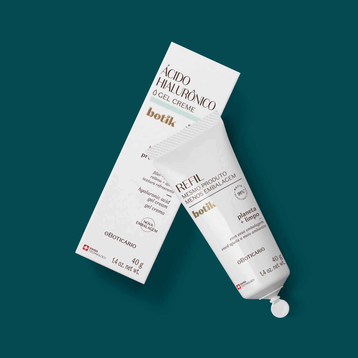 Refil Gel Creme Facial Firmador Ácido Hialurônico Botik 40g