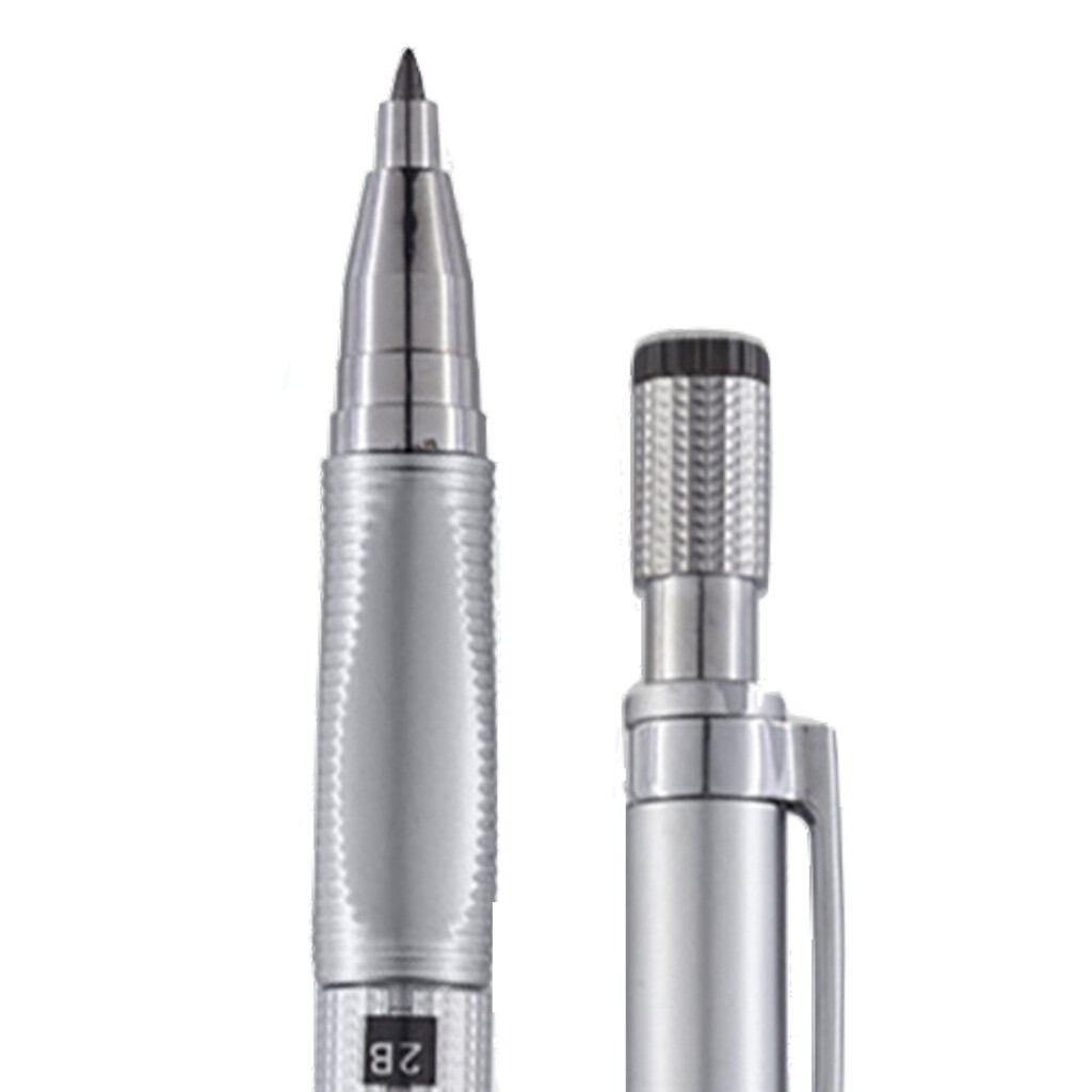 Lapiseira Técnica 2.0mm Metálica Prata Brw - com Grafite - LP2002
