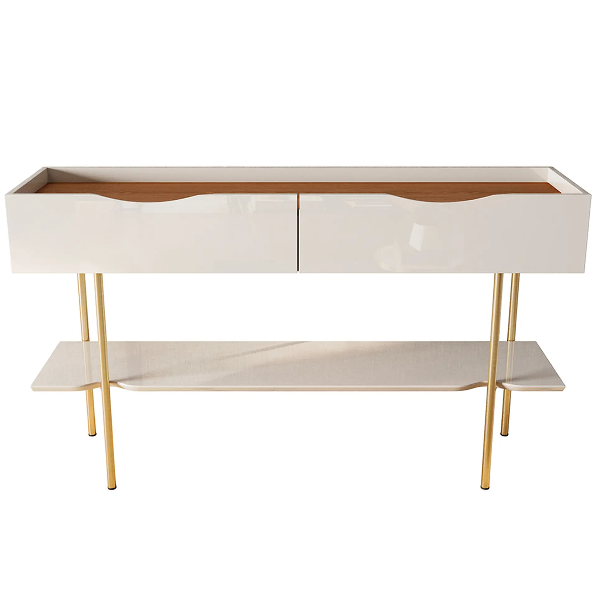 Aparador 2 Portas MDF Cairo Lukaliam - Off White/Jequitiba