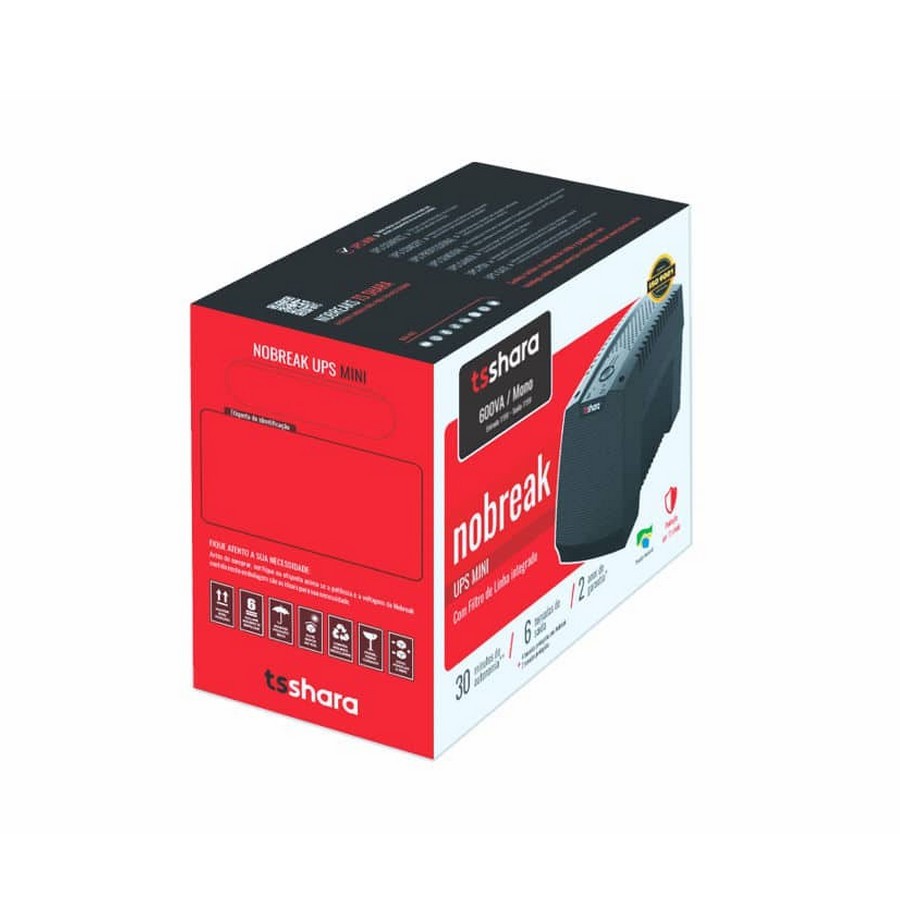Nobreak TS Shara 600VA Entrada Bivolt Saída 115V 1 Bateria 6 Tomadas 4568