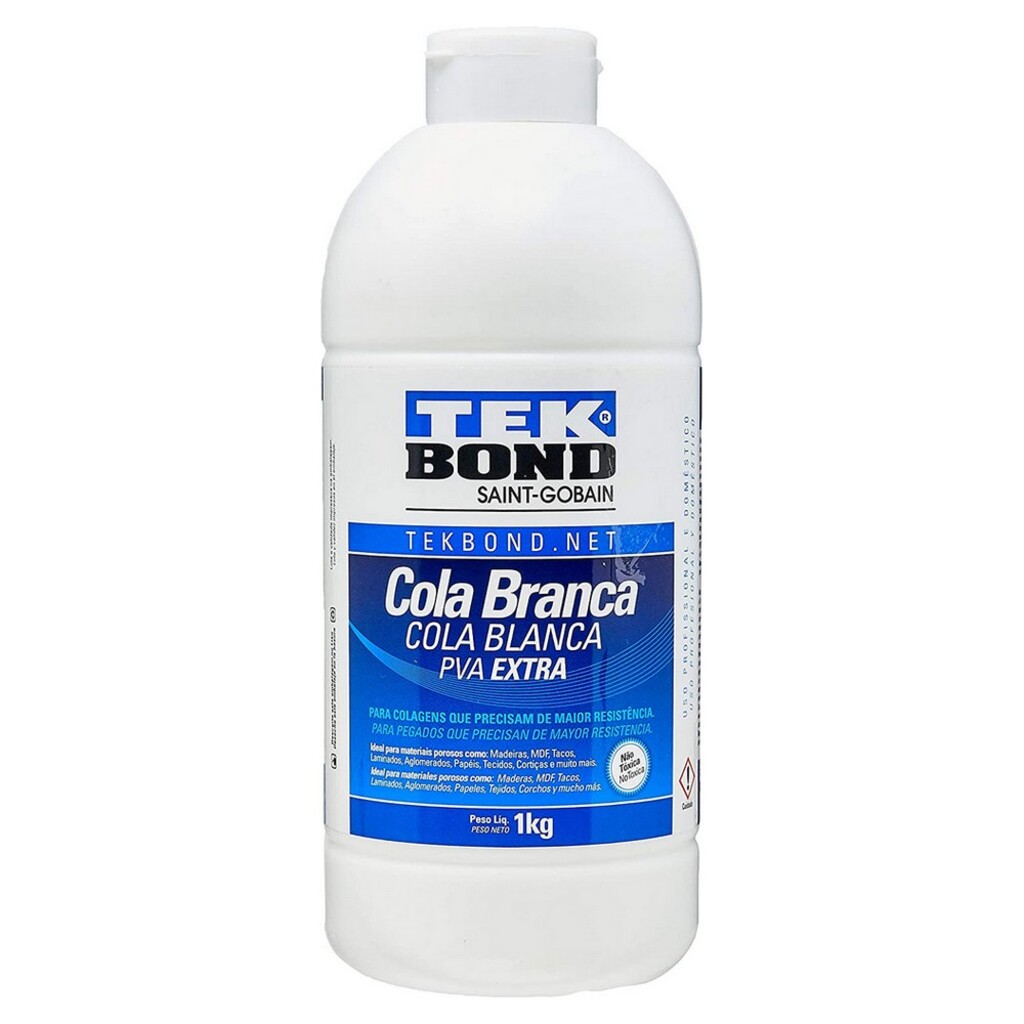 Cola Branca Líquida 1 Kg  PVA Extra TekBond - Unitário - 69957367193