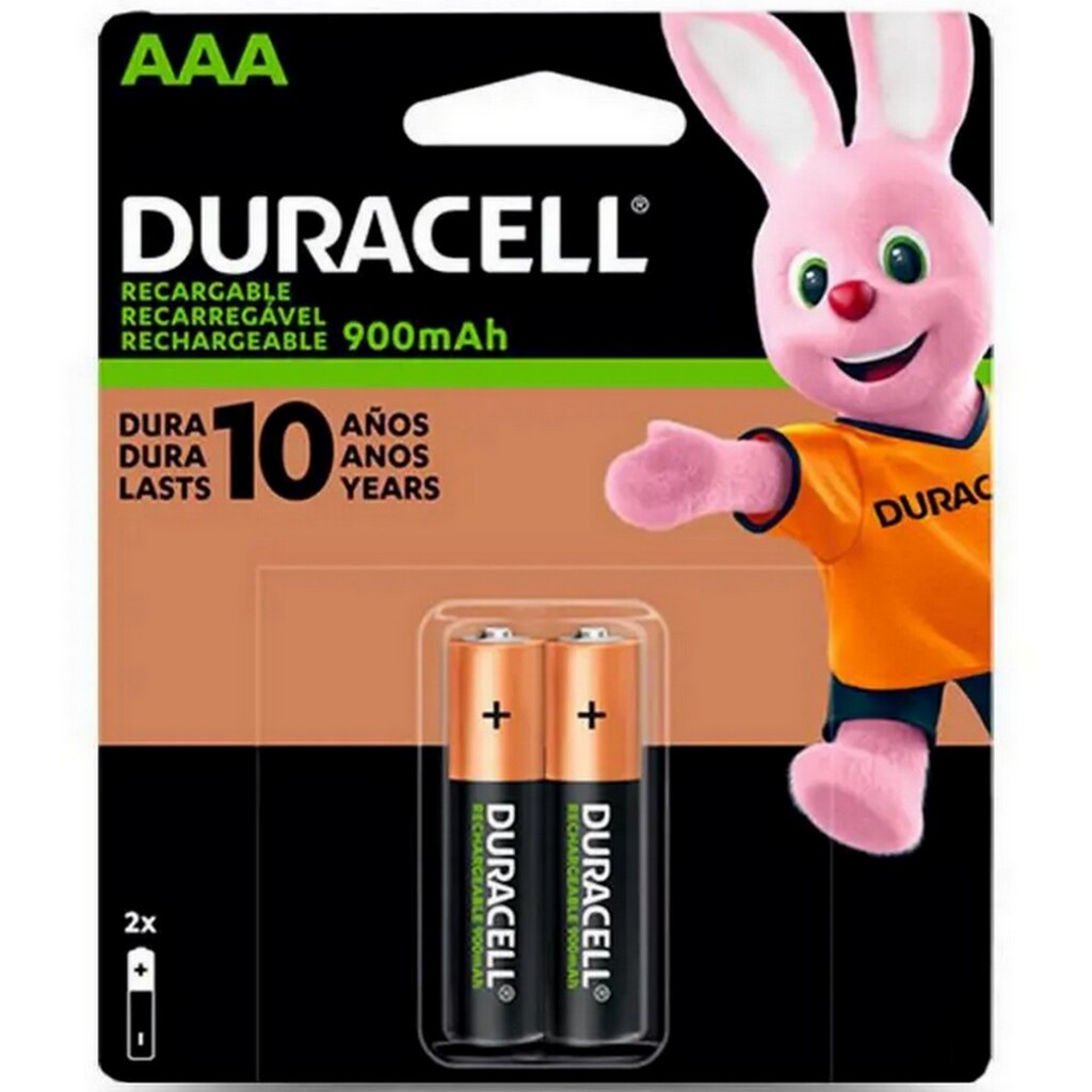 Pilha Recarregável AAA 900MAH Duracell - 74453 - Blister com 2 Pilhas