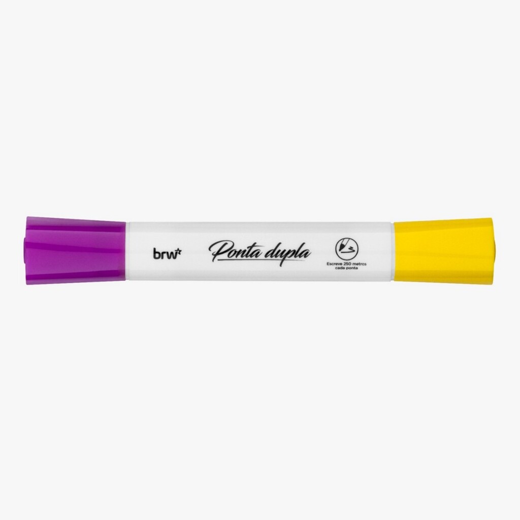 Caneta Quadro Branco 5mm Caixa com 12 Unidades Rosa e Amarelo - BRW - CA3022