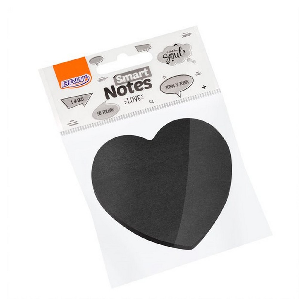 Bloco Anotação BRW Love Coração Smart 70x70 Notes