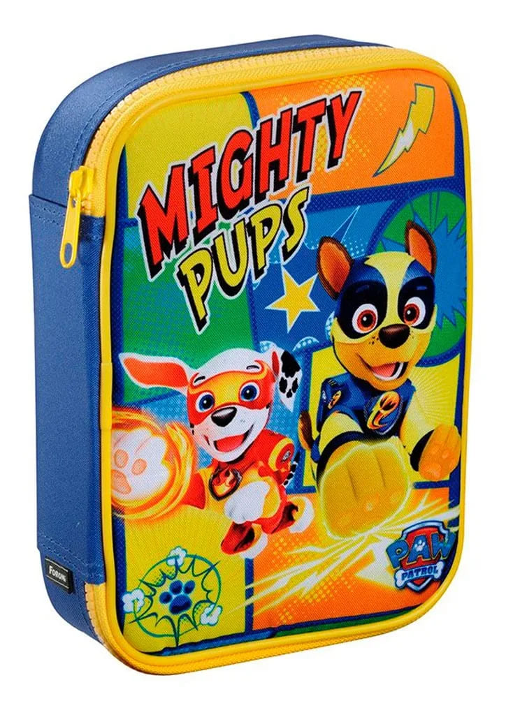 Estojo Escolar Foroni Patrulha Canina Grande Amarelo e Azul