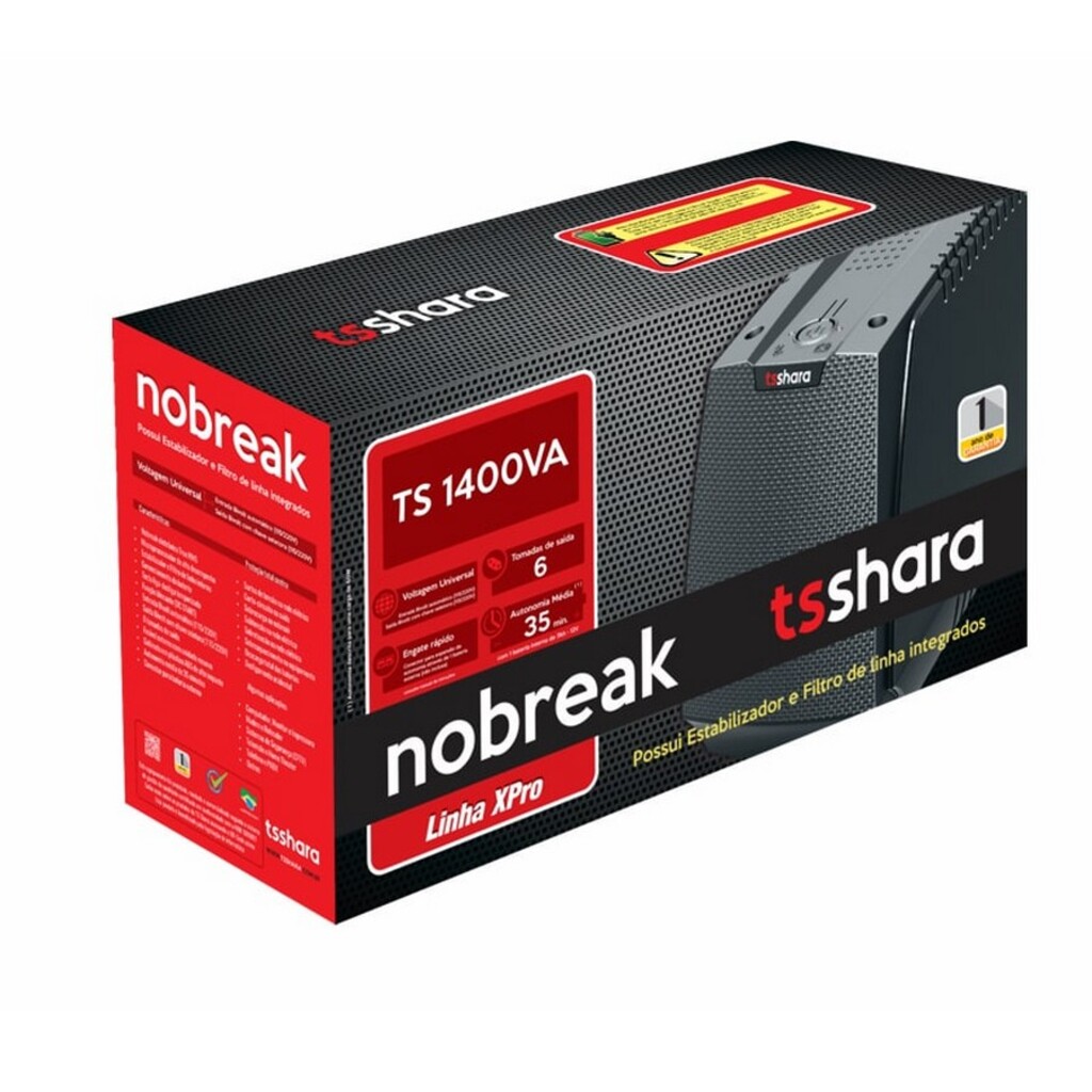 No-Break TS Shara 1.4 KVA Entrada Bivolt e Saída Bivolt - Com Conexão para Bateria Externa - 4513