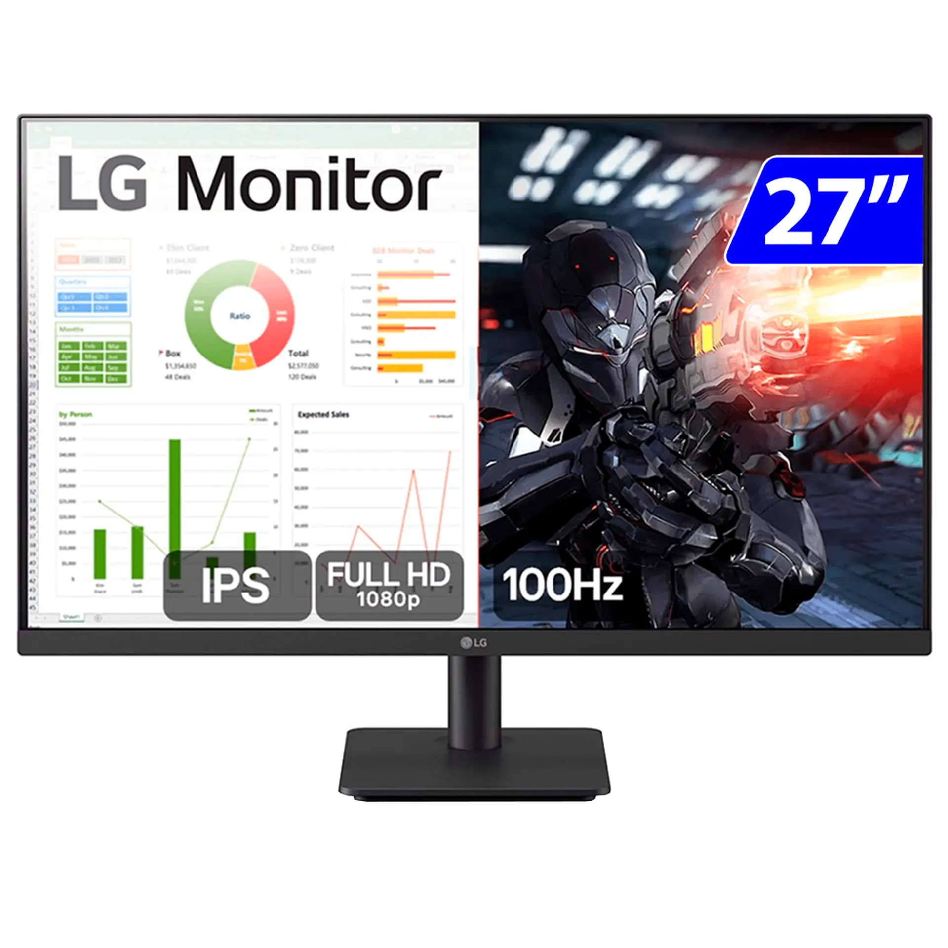 Monitor Gamer LG IPS 27" Full HD HDMI 27MS500-B.AWZM - Preto - Bivolt
