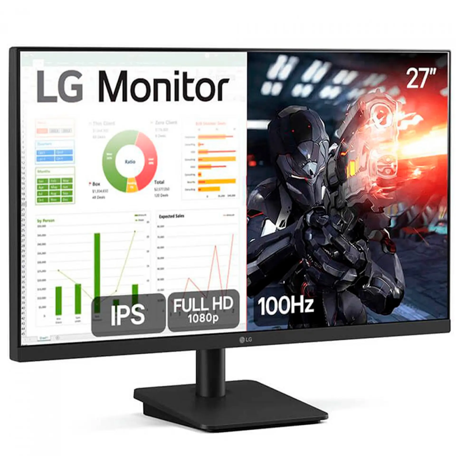 Monitor Gamer LG IPS 27" Full HD HDMI 27MS500-B.AWZM - Preto - Bivolt