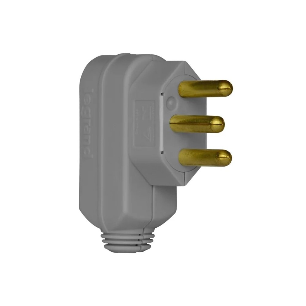 Plug Macho Legrand I Pial 3 Pinos Redondo 20 Amperes Cinza - 615973 - Unitário