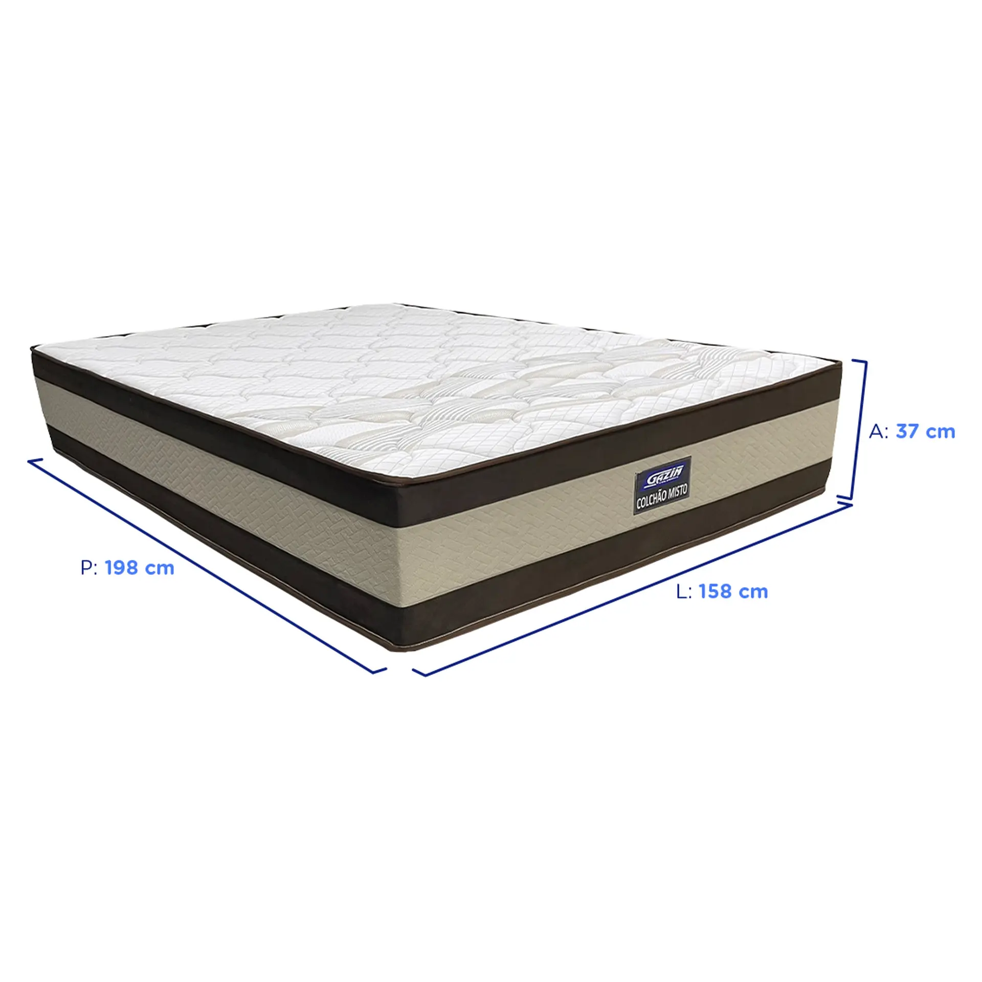 Colchão Cama Box Gazin Espuma Queen Size Misto Duo Extra 158x198
