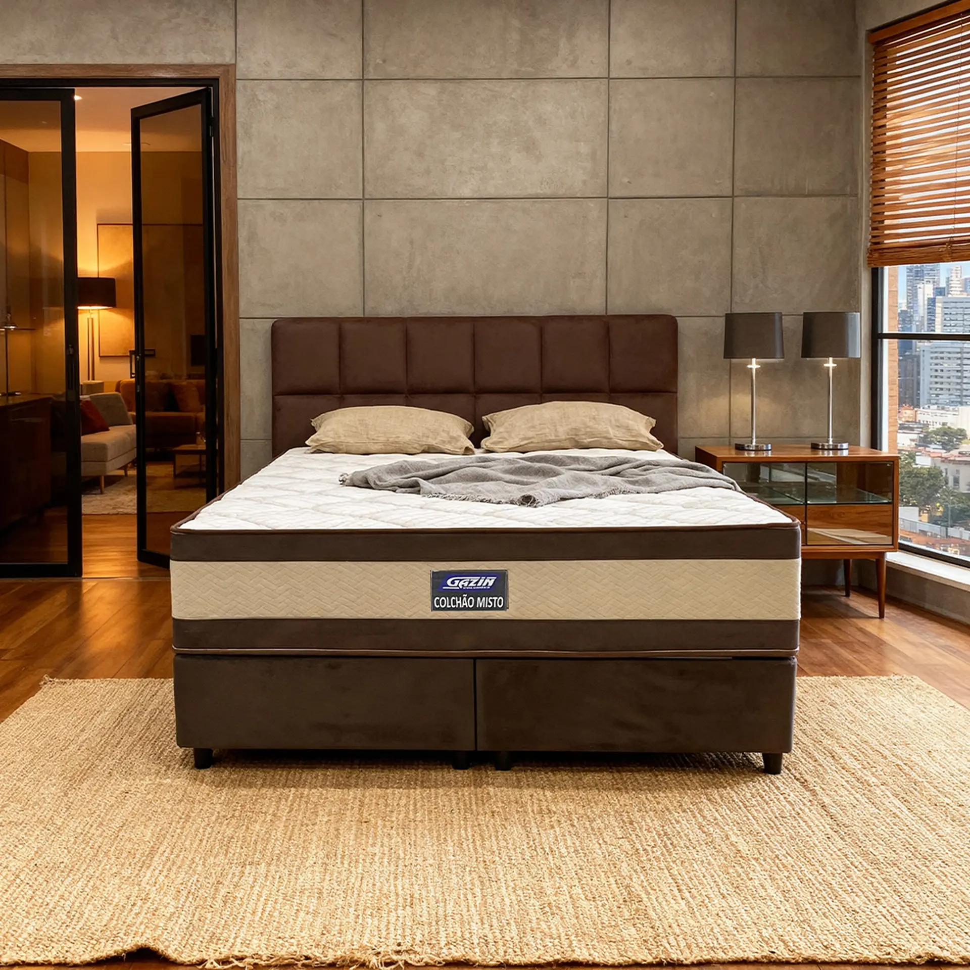 Colchão Cama Box Gazin Espuma Queen Size Misto Duo Extra 158x198