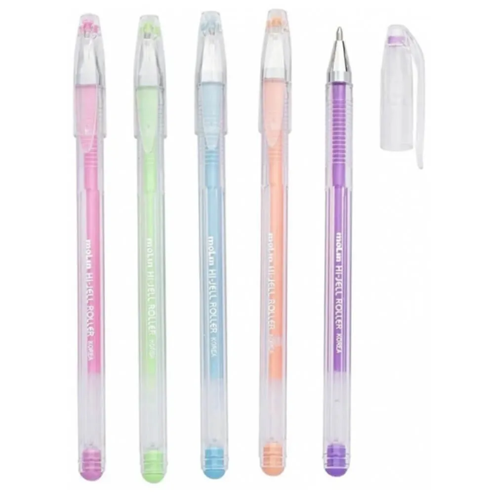 Caneta Esferográfica Molin em Gel 0.8mm 5 Unidades Tons Pastel