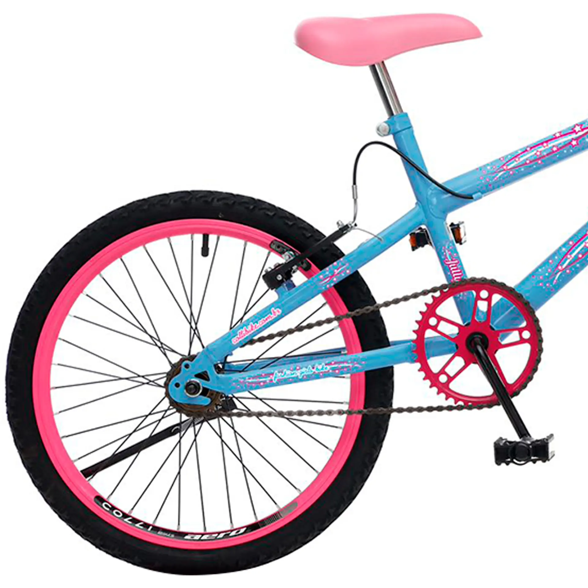 Bicicleta Infantil Aro 20 Colli July Freio V-Brake 1 Marcha Cestinha - Azul Champagne