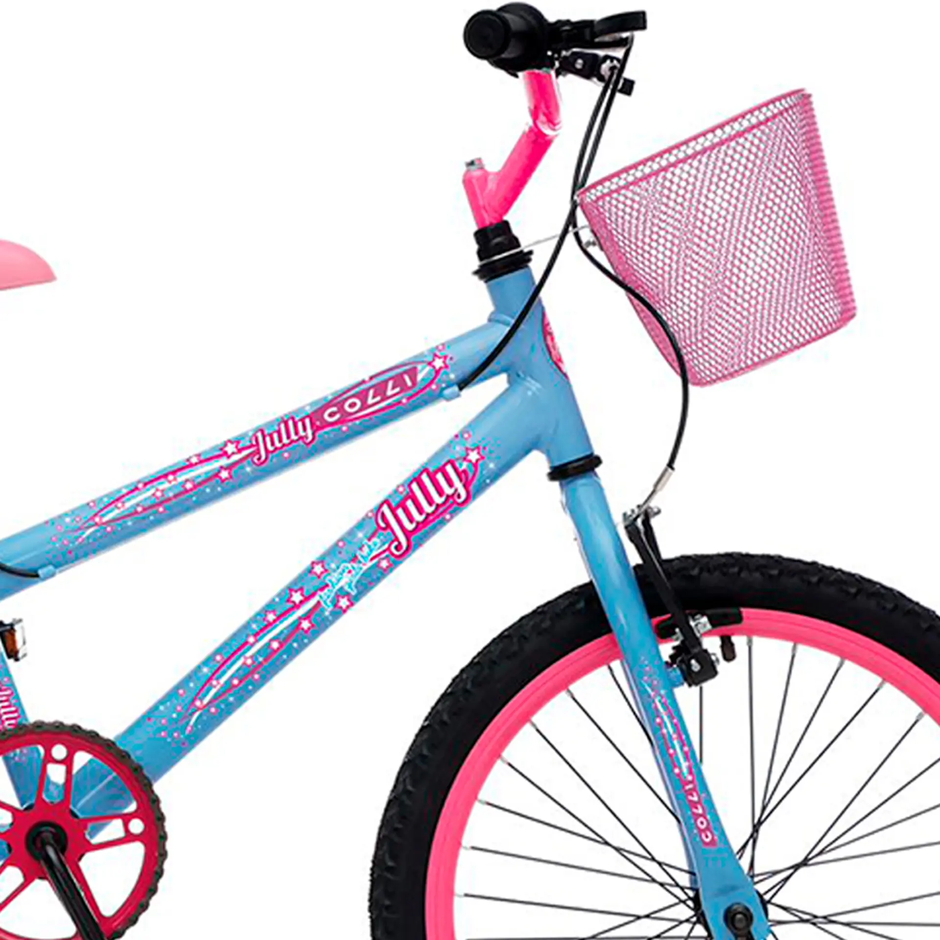 Bicicleta Infantil Aro 20 Colli July Freio V-Brake 1 Marcha Cestinha - Azul Champagne