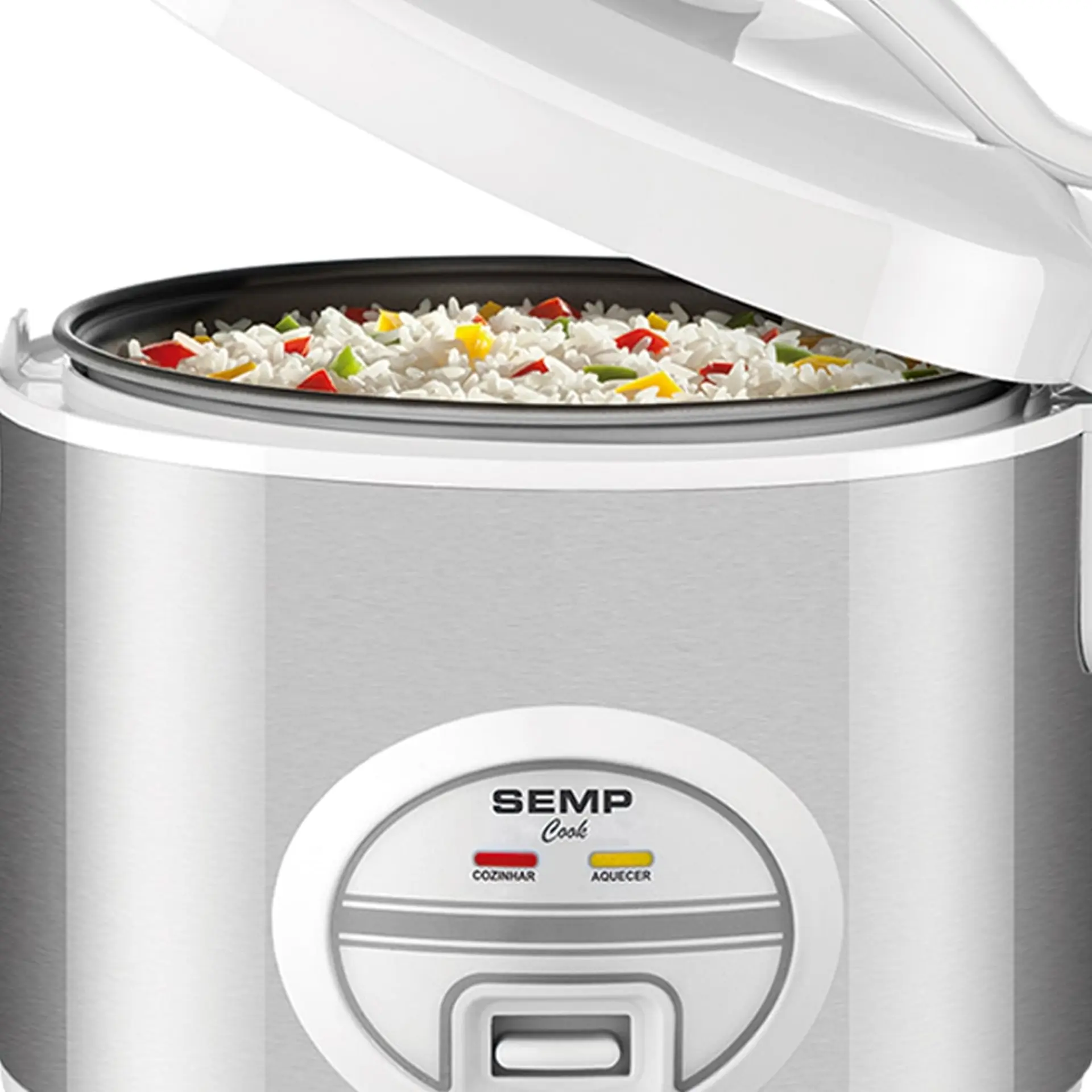 Panela Elétrica de Arroz Semp 10 Xícaras Função Aquecer Cook 1,8L - Branco - 220 Volts
