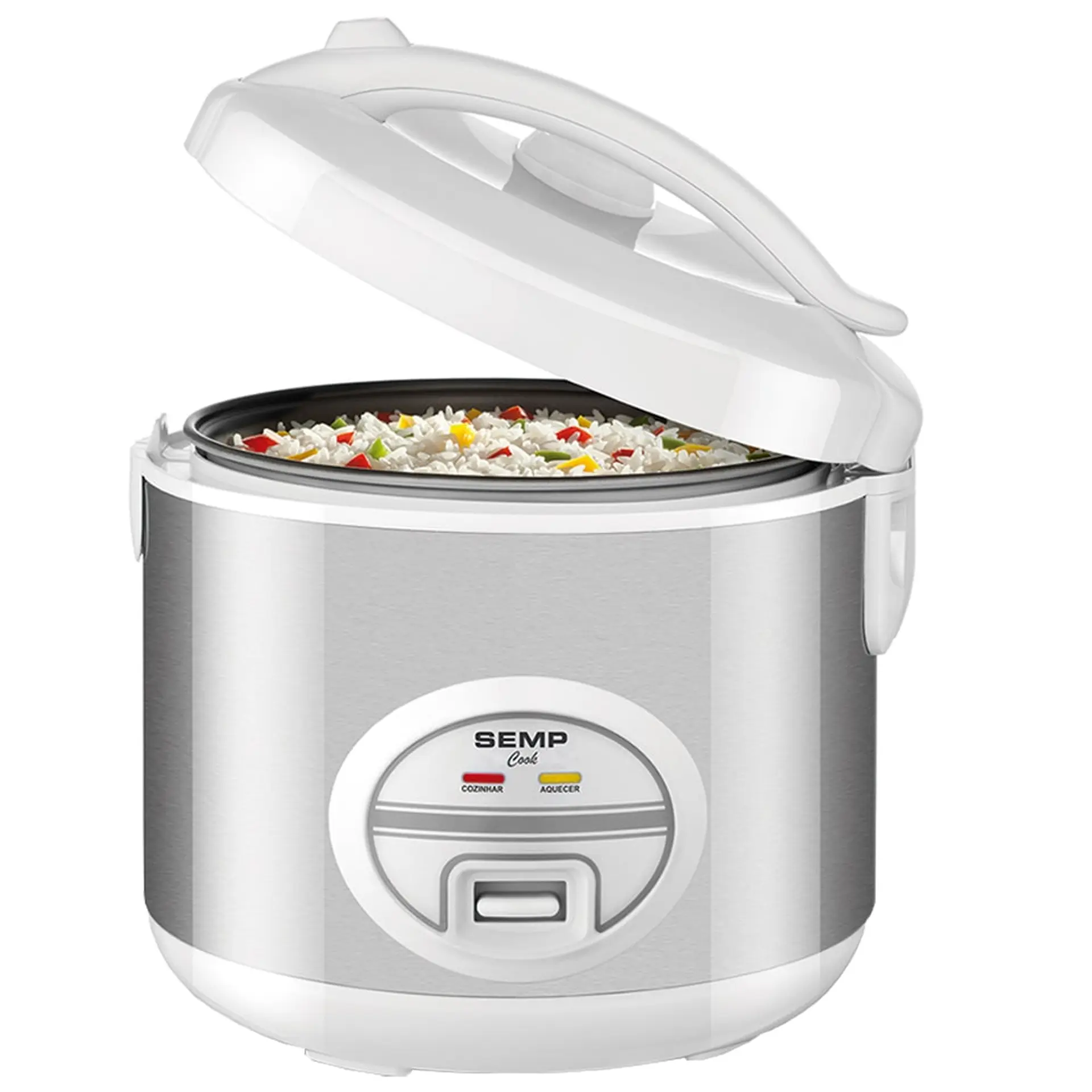 Panela Elétrica de Arroz Semp 10 Xícaras Função Aquecer Cook 1,8L - Branco - 220 Volts