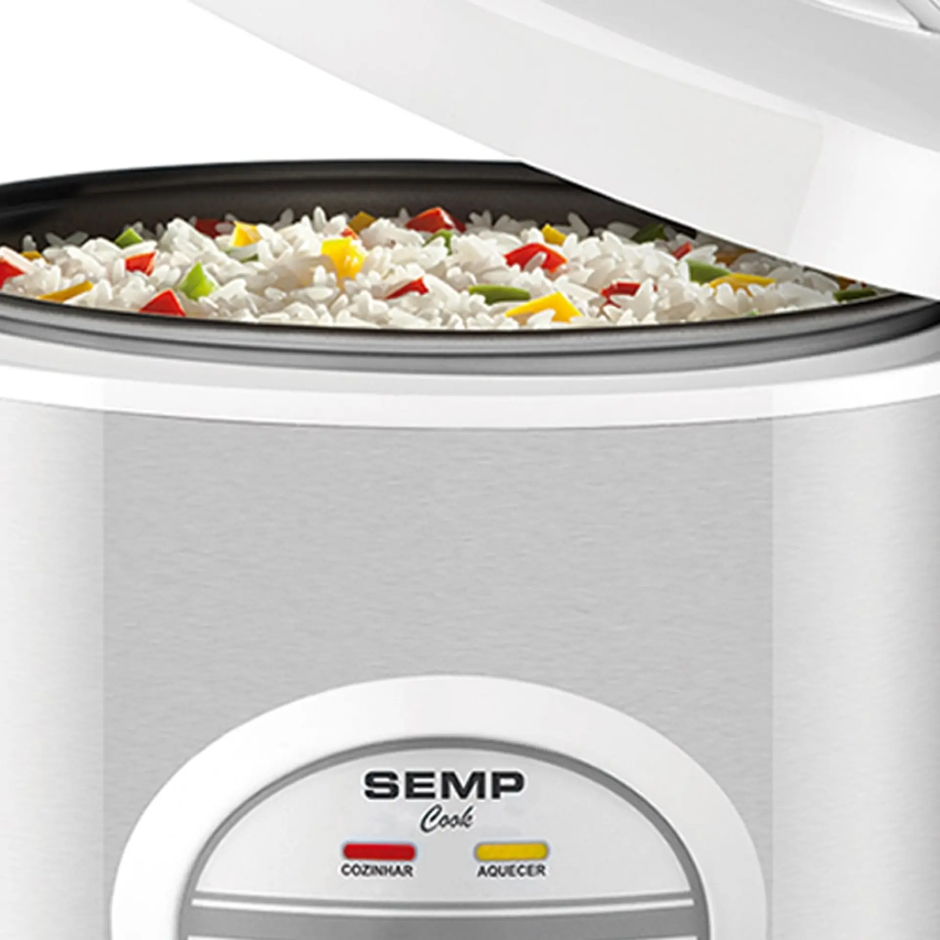 Panela Elétrica de Arroz Semp 10 Xícaras Função Aquecer Cook 1,8L - Branco - 220 Volts
