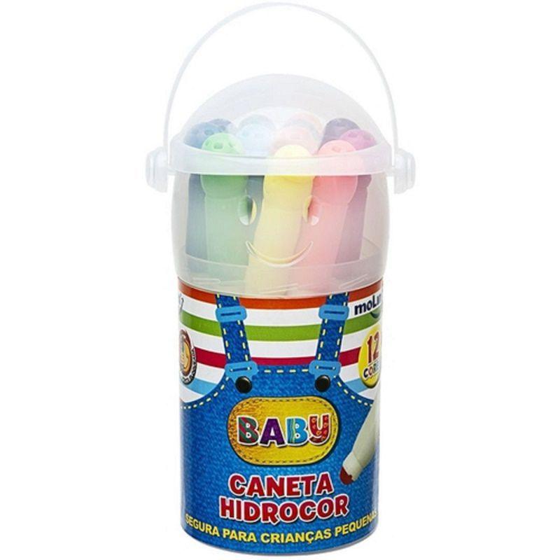 Caneta Molin Hidrocor 12x1 Baby Tinta Lavável