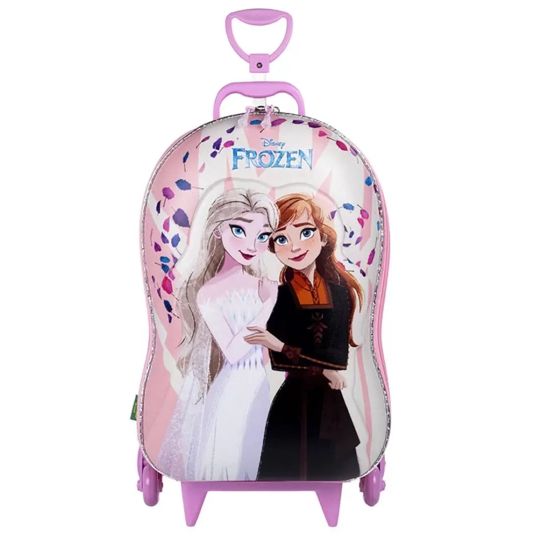 Mochila com Rodas Infantil Diplomata Frozen Elsa e Anna Rodinha Tripla Grande