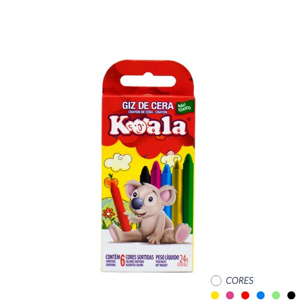 Giz de Cera 6 Cores - Koala - 2253
