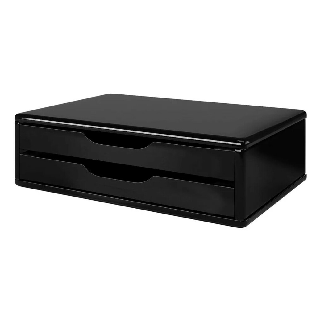 Suporte para Monitor MDF 2 Gavetas Preto Souza - 3346