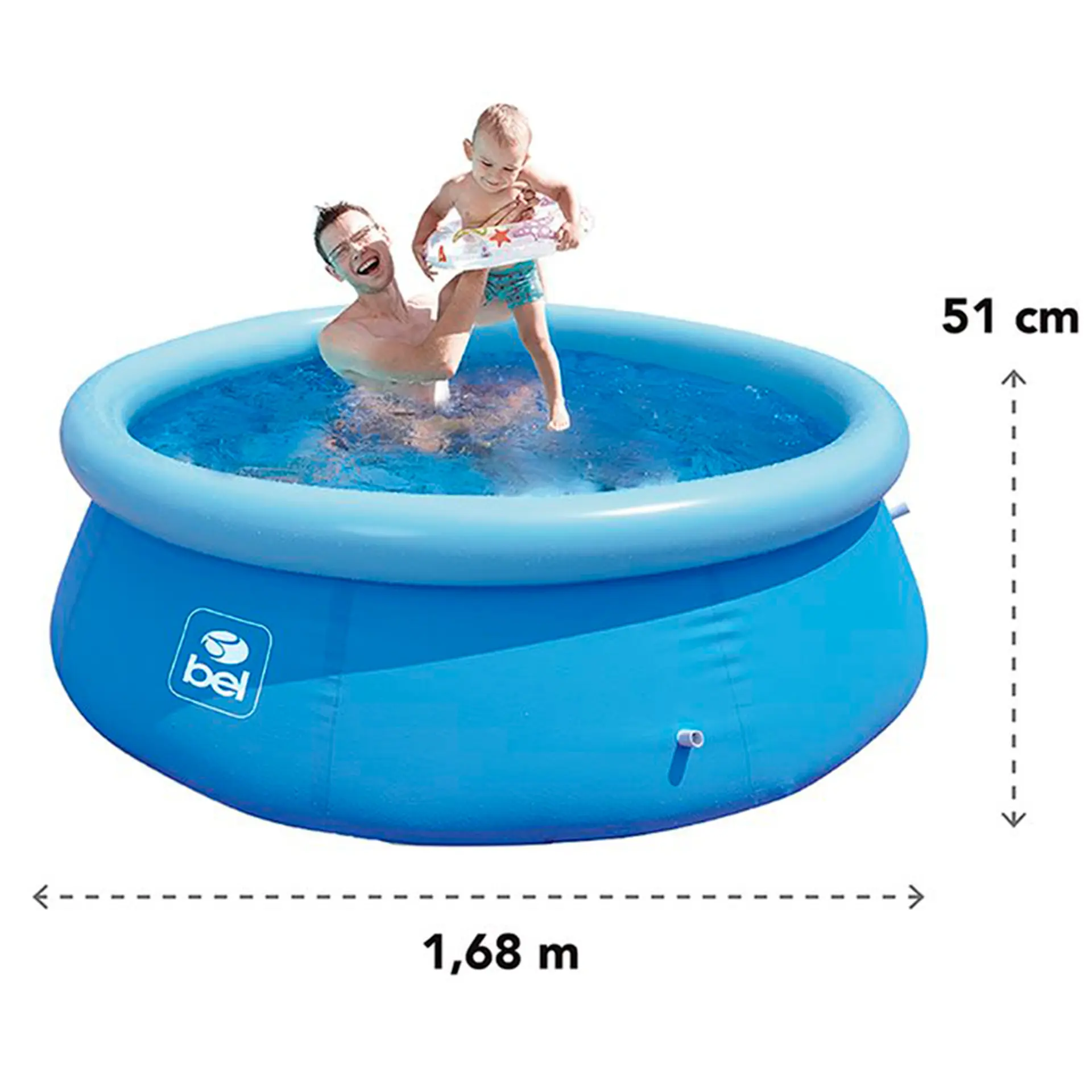 Piscina Inflável PVC e Poliéster Parede Tripla Belfix Redonda 1000L - Azul