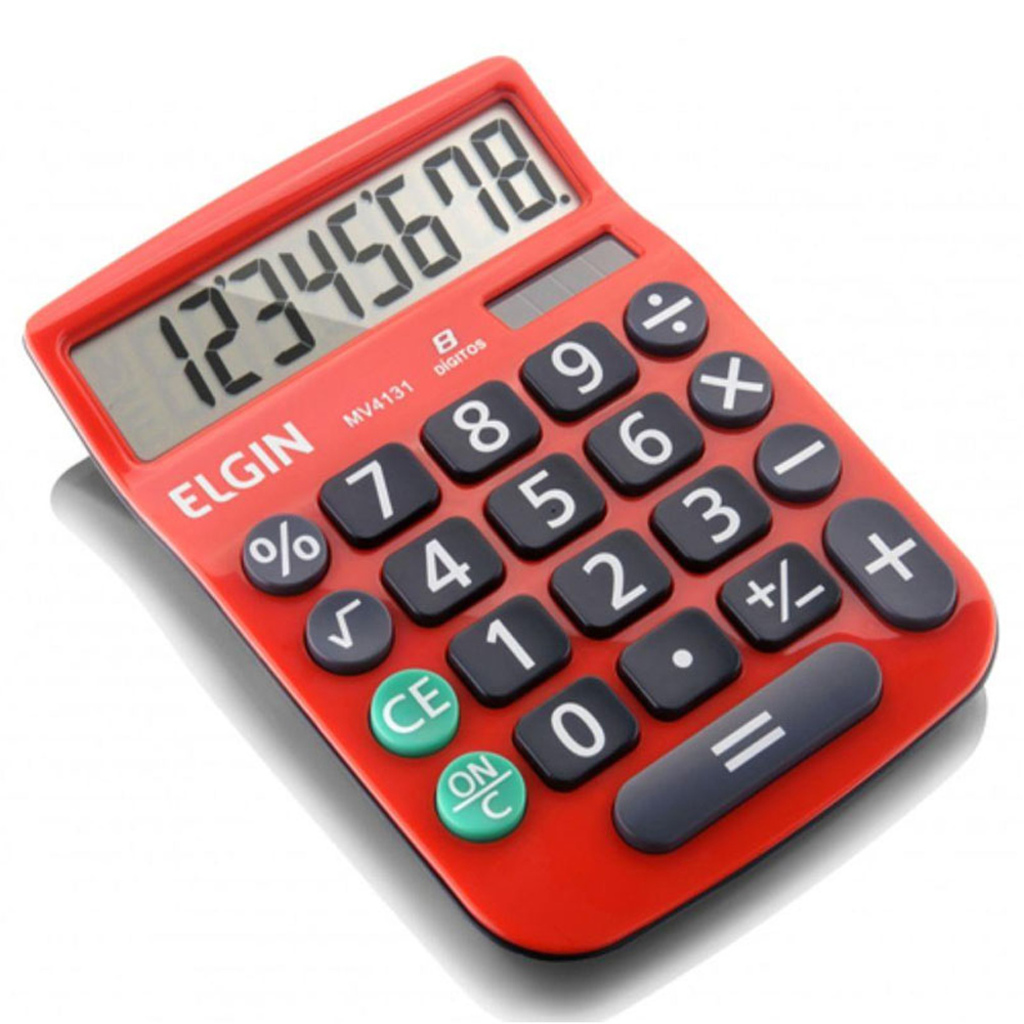 Calculadora Eletrônica de Mesa 8 Dígitos Vermelho Elgin - MV-4131 - Unitário