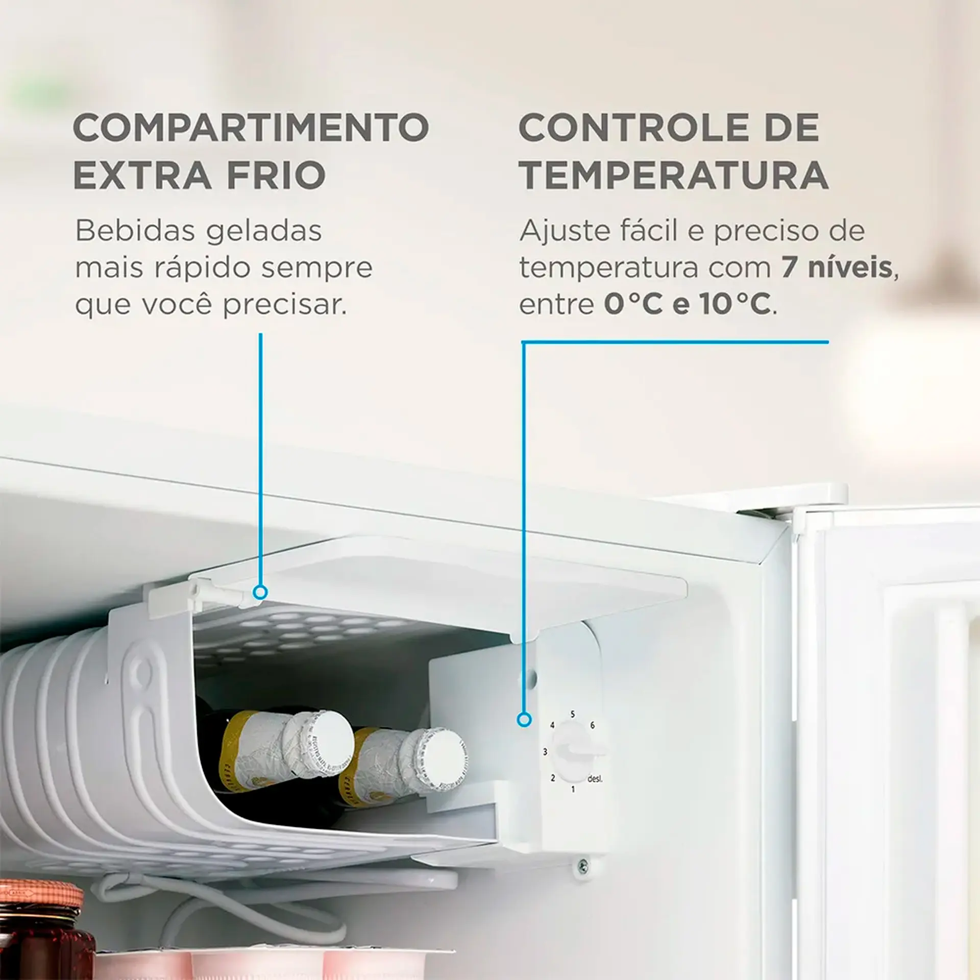 Frigobar 45 Litros Midea Inverter 1 Porta Degelo Manual MDRD08 - Branco - Bivolt