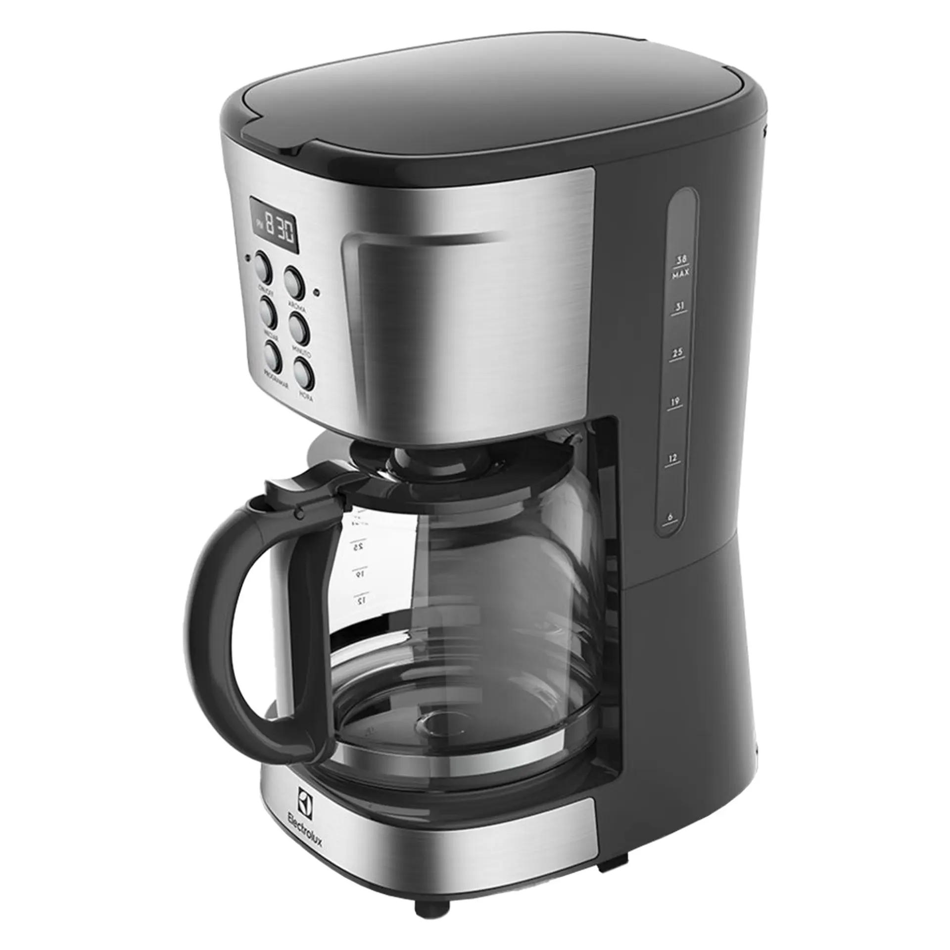 Cafeteria Elétrica Electrolux Programável com Timer Experience 38 Xícaras ECM30 - Preto/Inox - 110 Volts