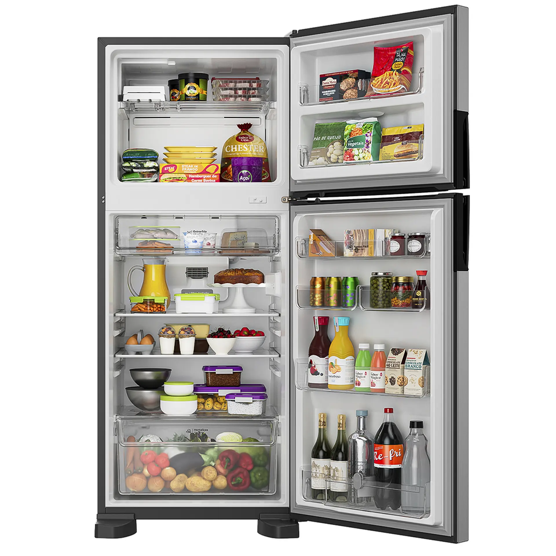 Geladeira Consul 412L Frost Free Duplex CRM50MK - Inox - 220 Volts