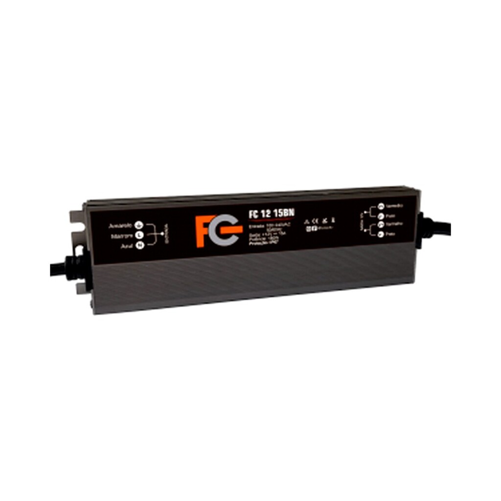 Fonte Blindada CFTV FC Fontes 12V 15A 180W Bivolt - FC1215BN