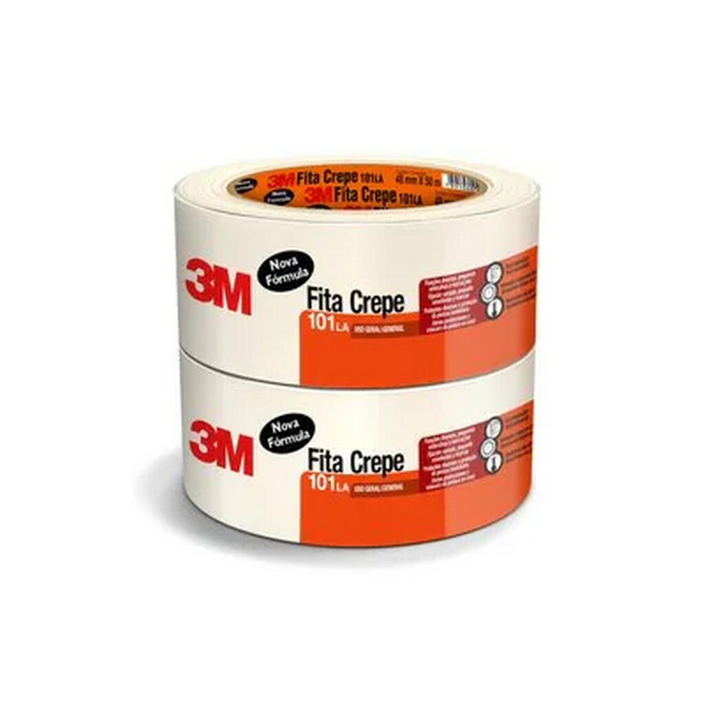Fita Crepe 48mm x 50 Metros Branco Pacote com 2 Unidades - 3M - HB004572382