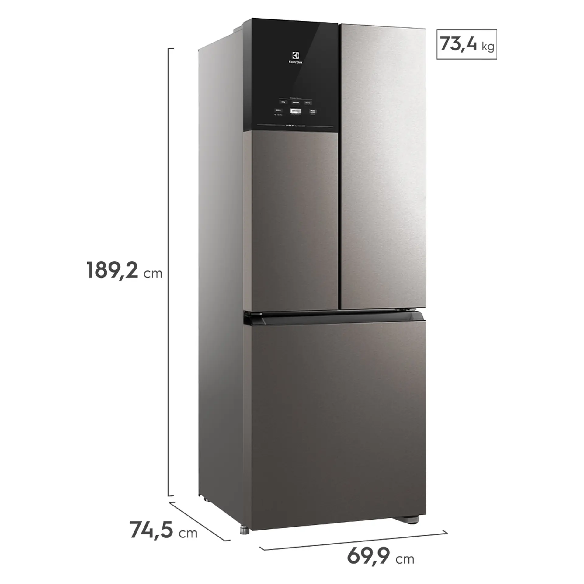Geladeira Refrigerador Electrolux 480L Frost Free 3 Portas IM7S - Prata - 110 Volts