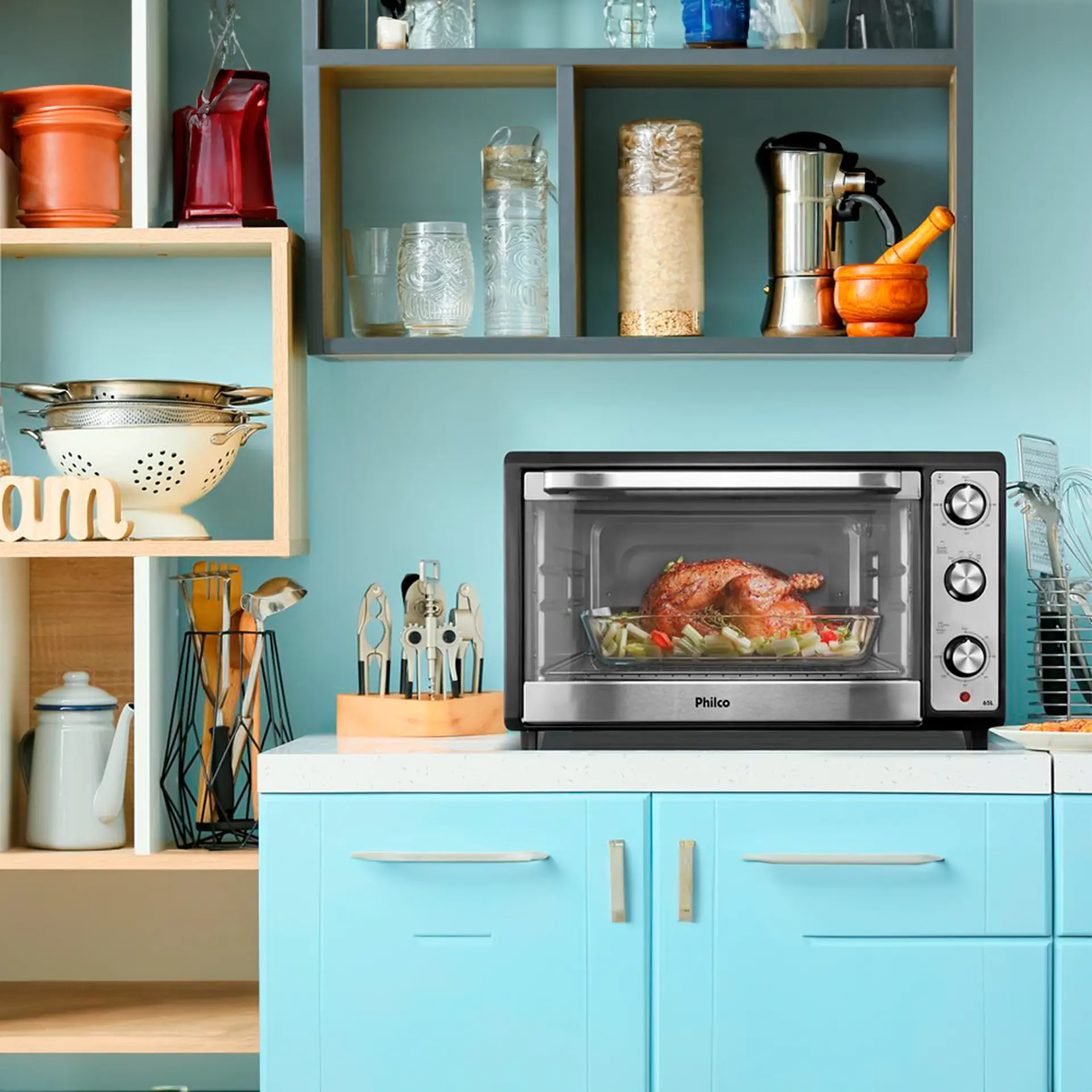 Forno Elétrico de Bancada 65L Philco PFE65 Dourador 2000W - Preto - 110 Volts