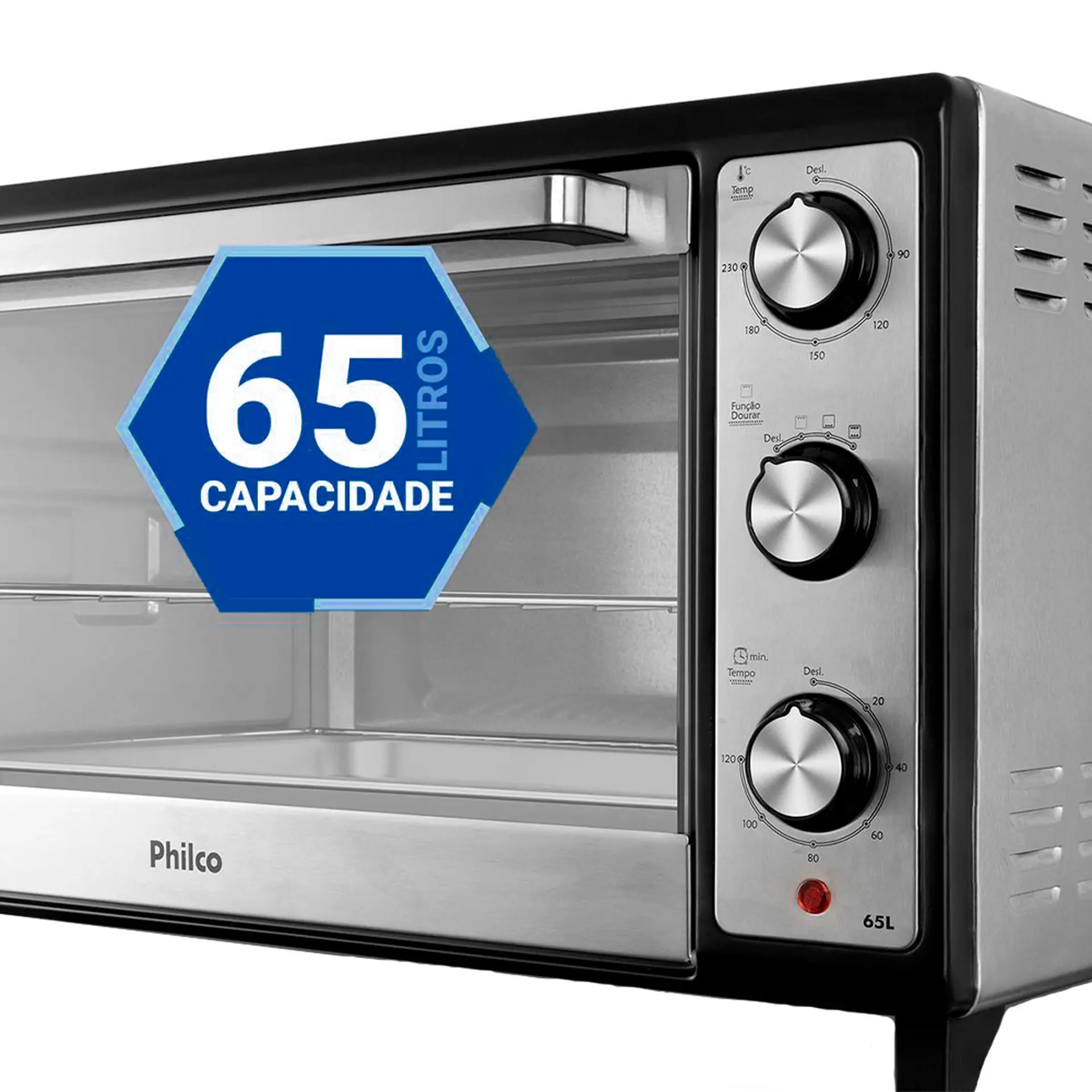 Forno Elétrico de Bancada 65L Philco PFE65 Dourador 2000W - Preto - 110 Volts