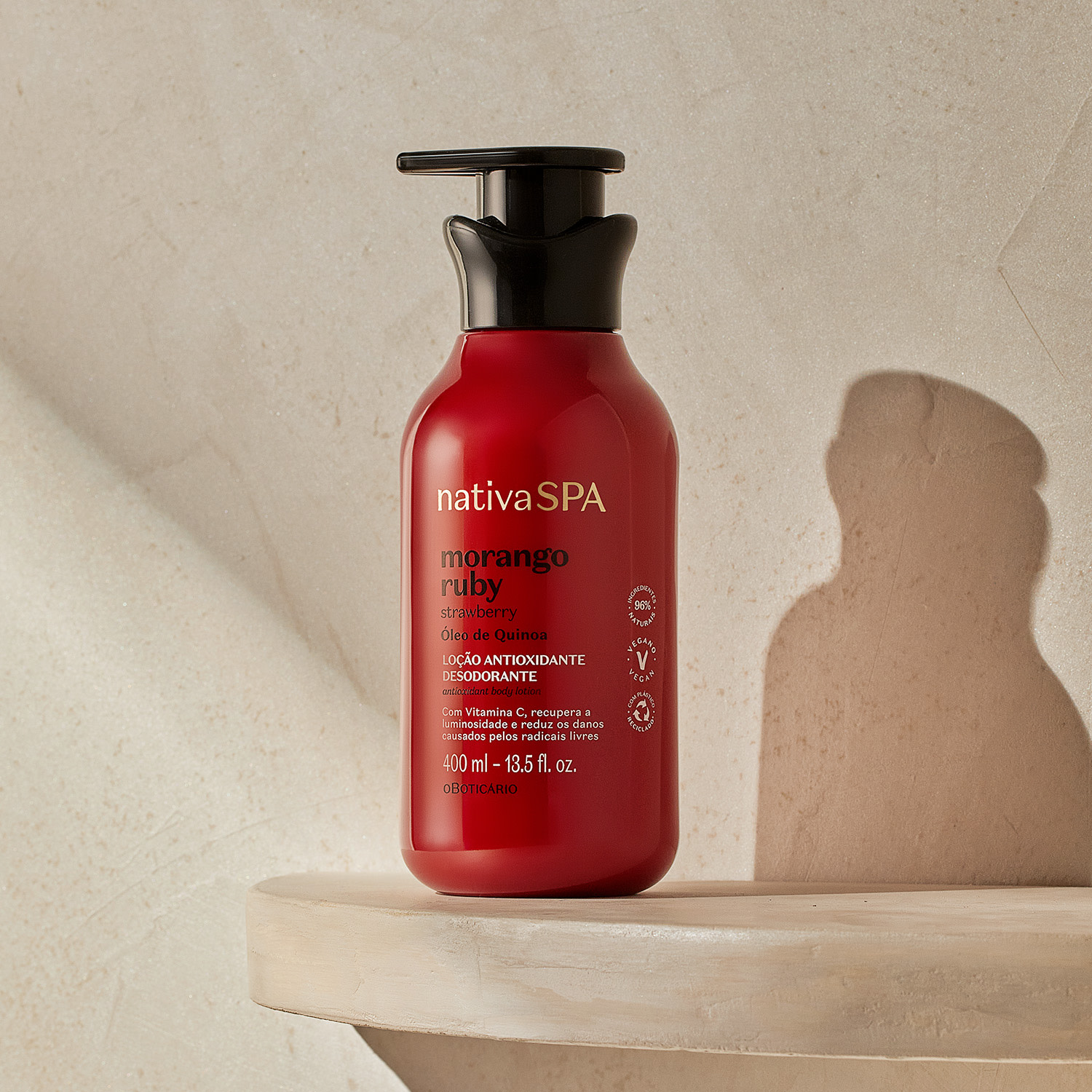 Loção Antioxidante Desodorante Corporal Nativa SPA Morango Ruby 400ml