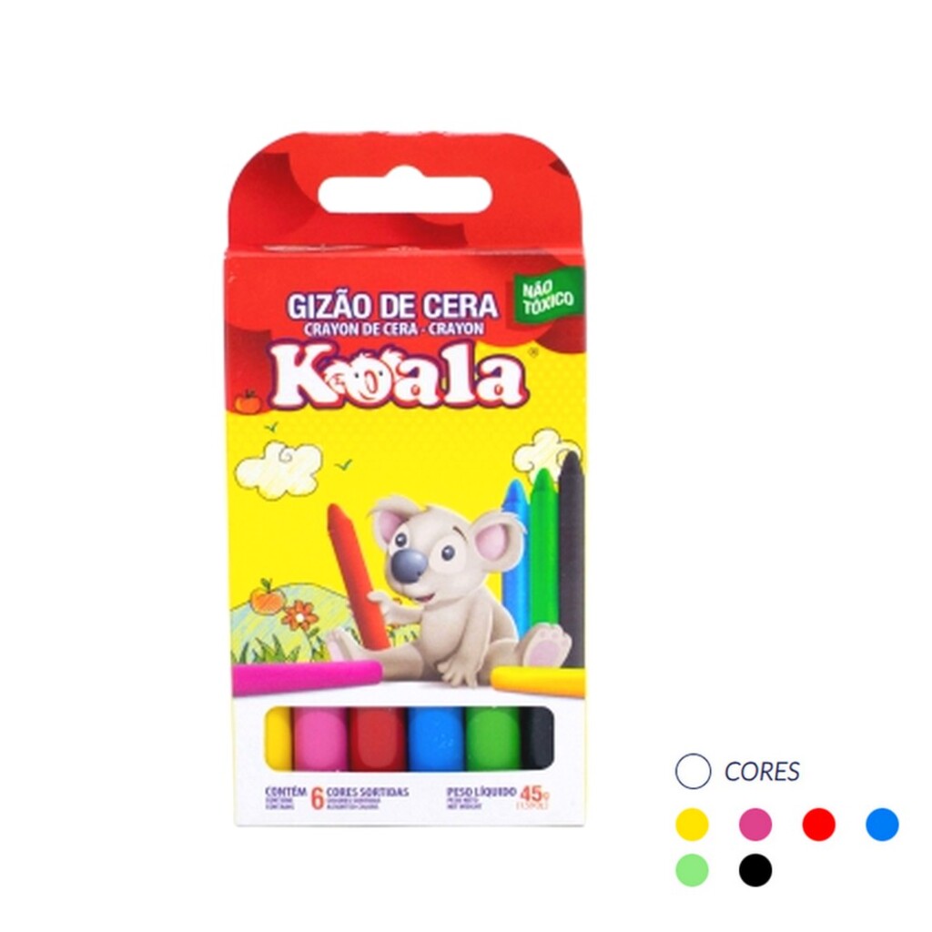 Giz de Cera 6 Cores Gizão - Koala - 2732