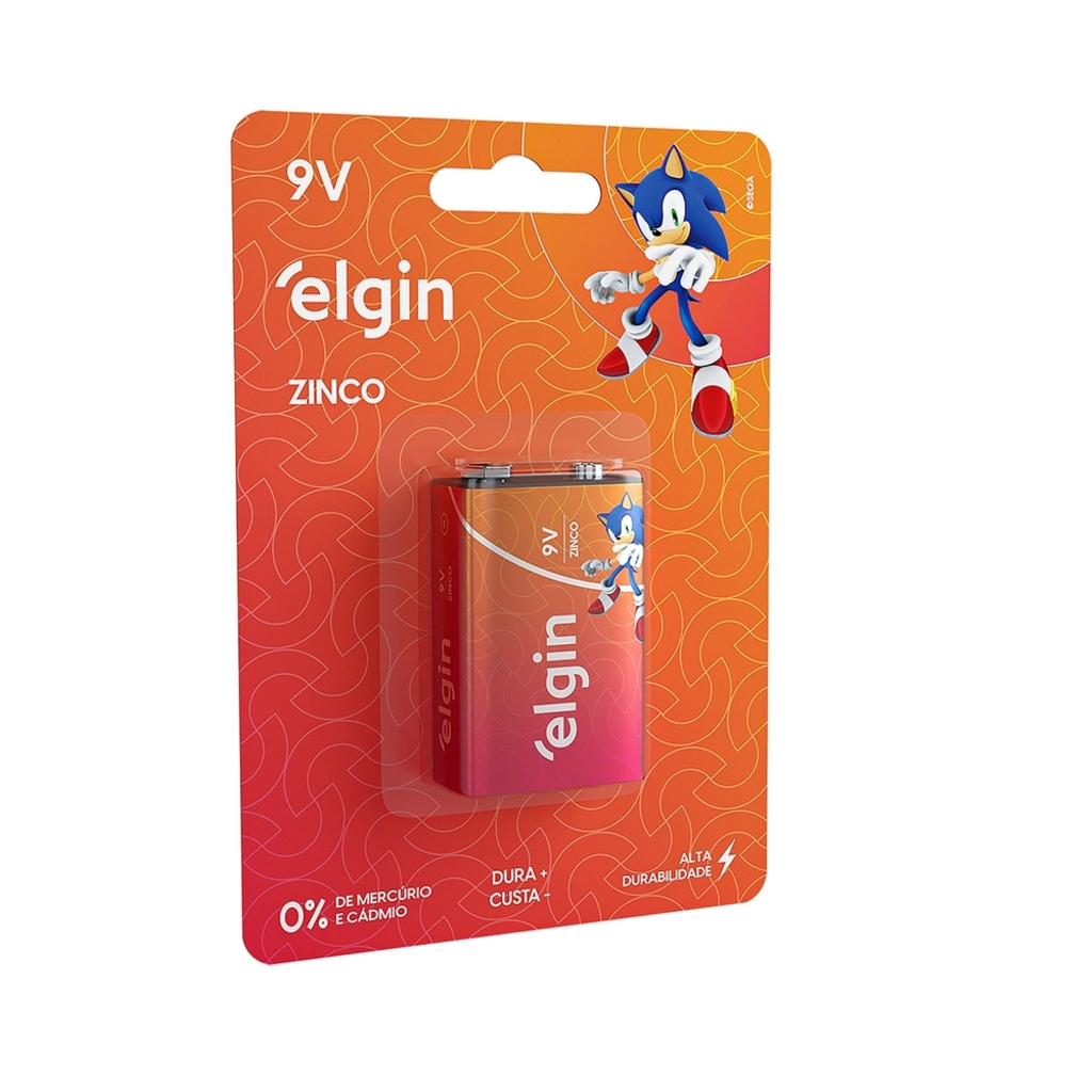 Bateria 9 Volts Comum Elgin - 82294 - Blister com 1 Bateria