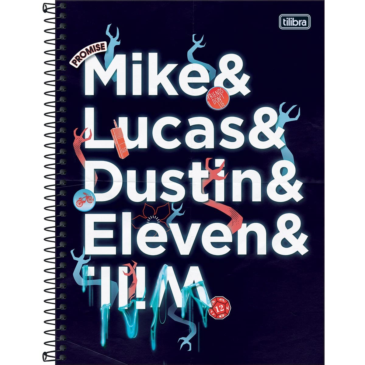 Caderno Universitário Tilibra Capa Dura Stranger Things 160 Folhas 10x1 Sortido