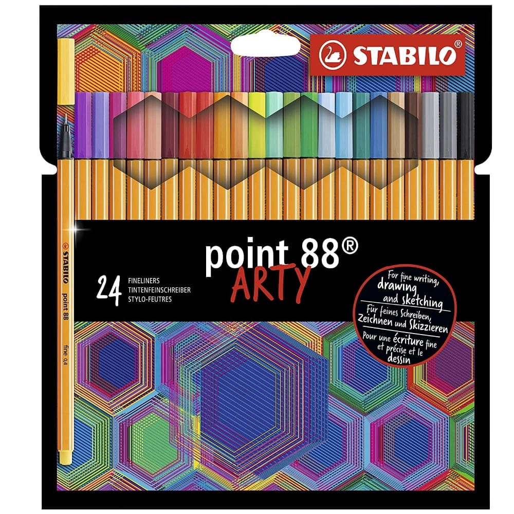 Caneta Hidrográfica Stabilo Point 0.4mm Arty com 24 Unidades