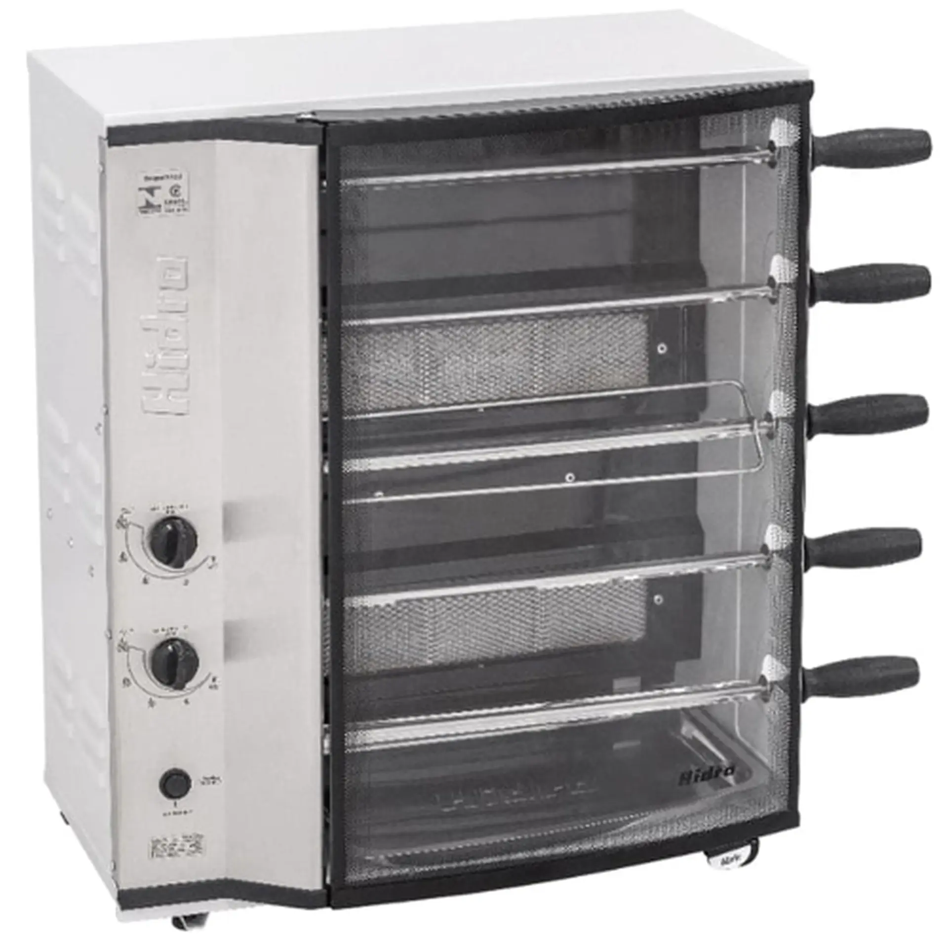 Churrasqueira à Gás Hidro 5 Espetos em Aço Carbono Rotativo - Branco - Bivolt