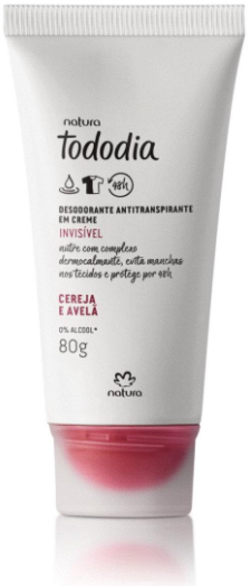 Natura Desodorante Antitranspirante Creme Tododia Cereja e Avelã Invisível 80g