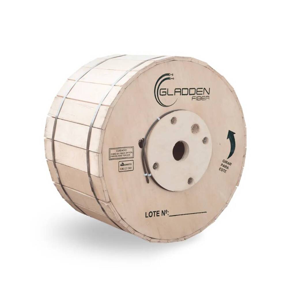 Cabo de Fibra Óptica Asu80 6FO Preto Rolo 3KM 6,5mm Gladden 68000277