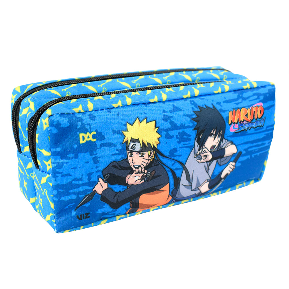 Estojo Escolar DAC Naruto Duplo em Tecido Azul