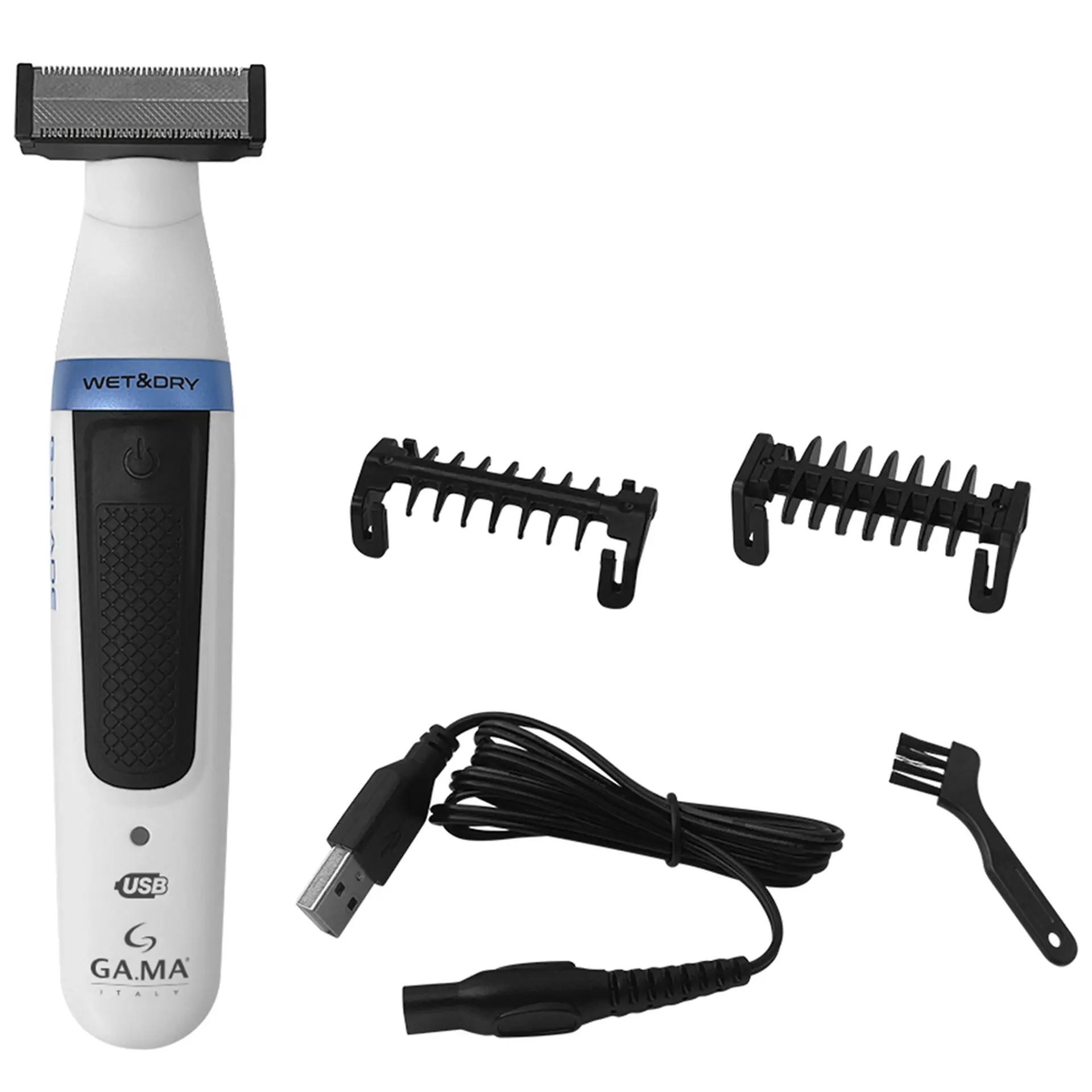 Aparador de Pelos Gama G-Blade W&D com 3 Pentes - Branco/Preto - Bivolt