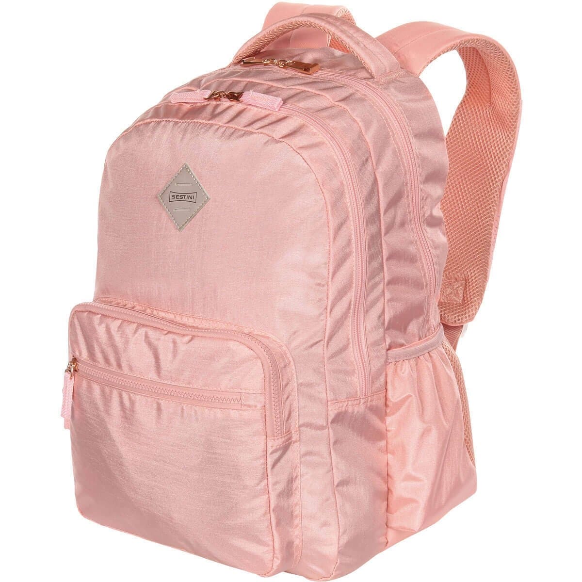 Mochila de Costa Sestini College Metálico Clinkle Grande Rosa