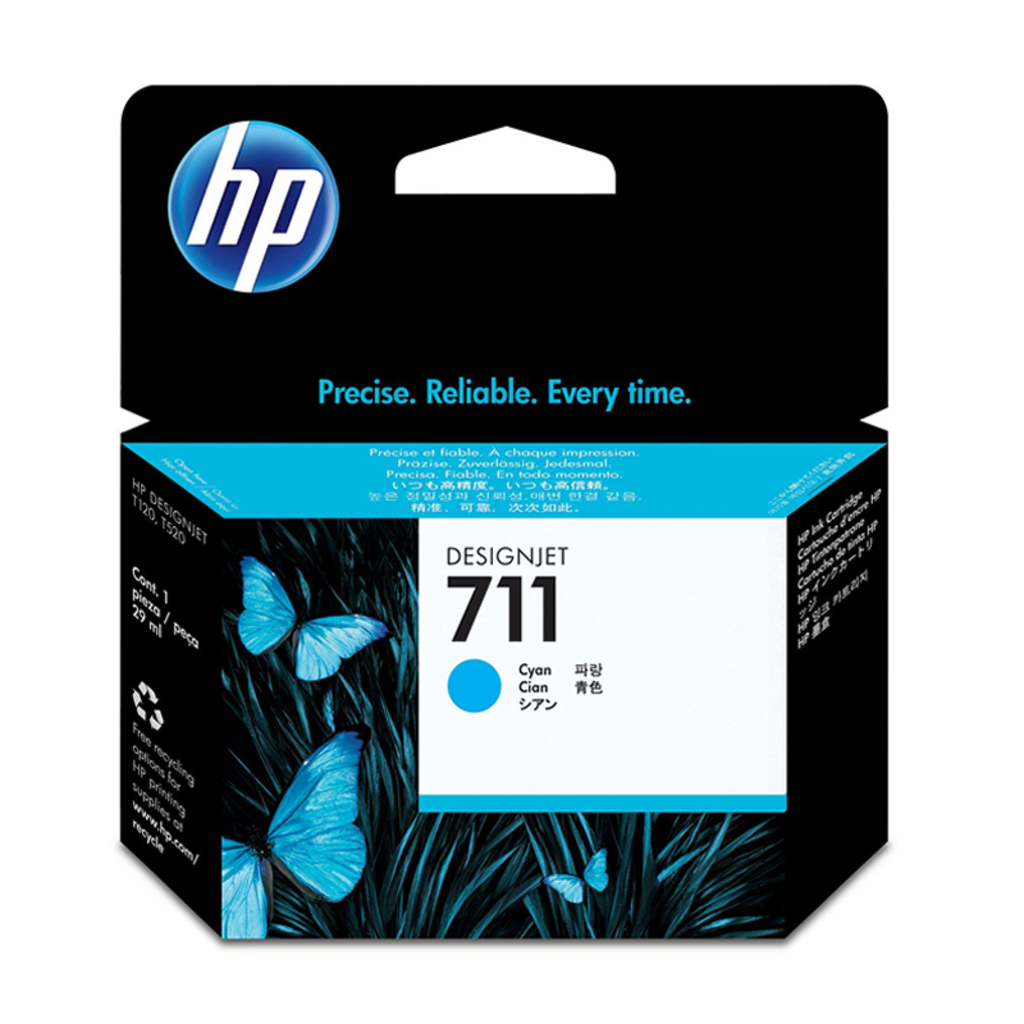 Cartucho de Tinta HP 711 Cyan Original - CZ130AB - 29 ml para T520, T120, T130