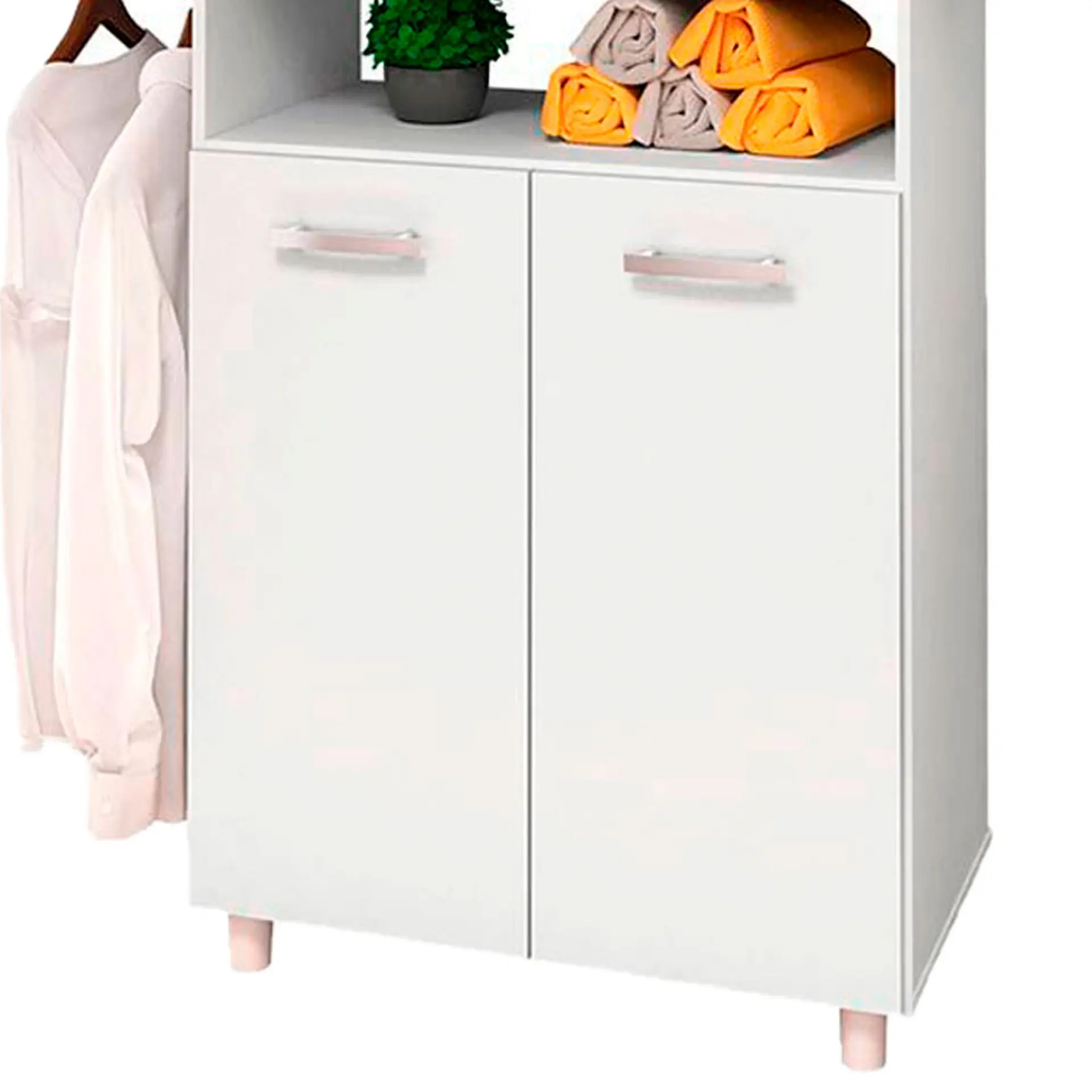 Tábua de Passar Roupa 2 Portas 1 Nicho com Suporte Melissa Nicioli - Branco