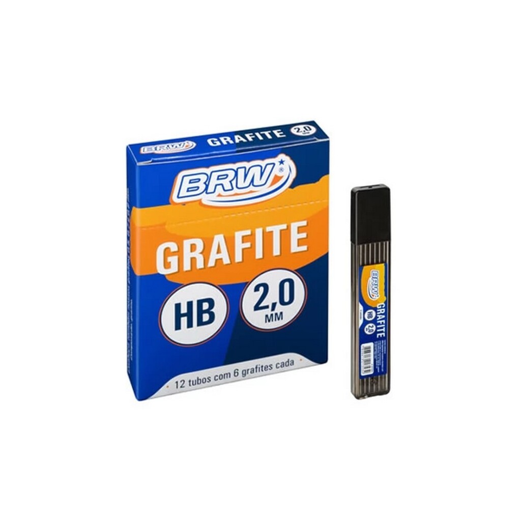Grafite HB 2,0mm BRW Caixa com 12 Tubos - GF2001