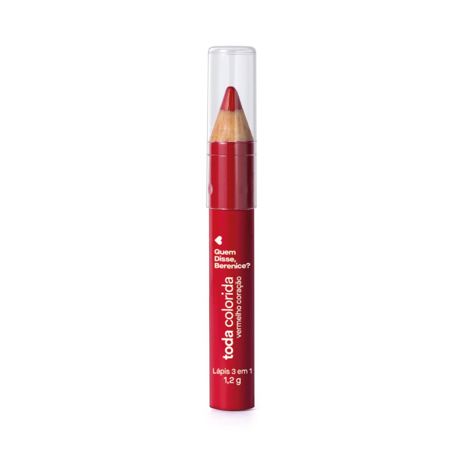 Lápis Multifuncional 3 Em 1 Vermelho Coração Toda Colorida Quem Disse, Berenice? 1,2g
